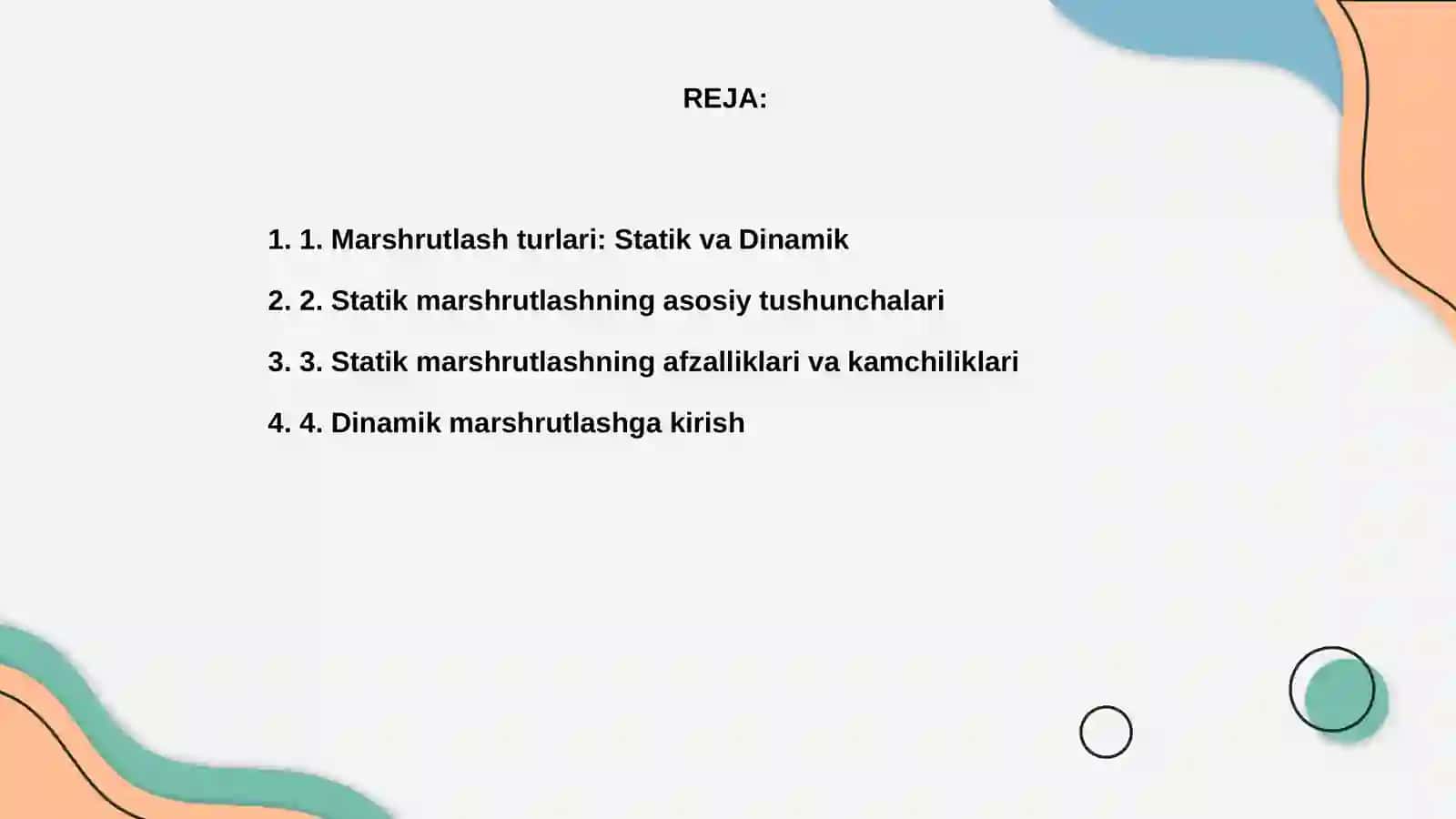Statik va dinamik marshrutlash 2