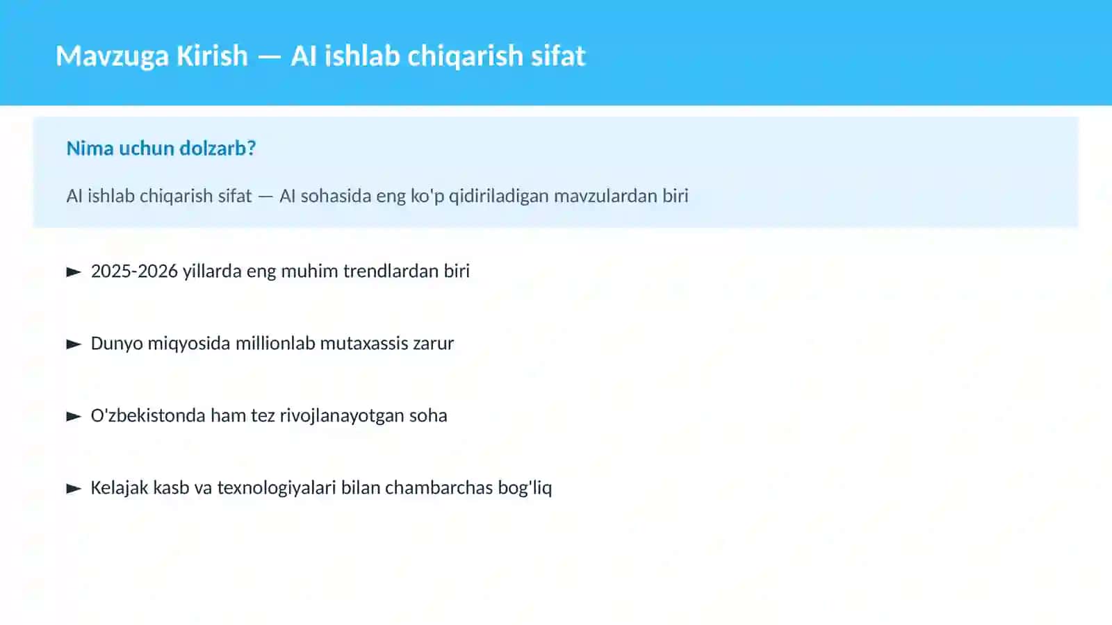 AI ishlab chiqarish sifat 2