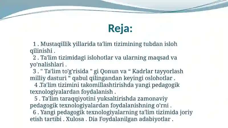 O‘zbekistonda ta'lim tizimida isloxotlar va innovatsiyalar 2