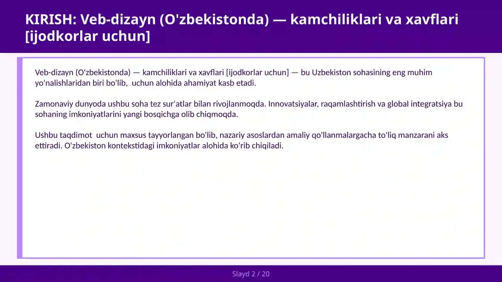 Veb-dizayn (O'zbekistonda) — kamchiliklari va xavflari [ijodkorlar uchun] 2