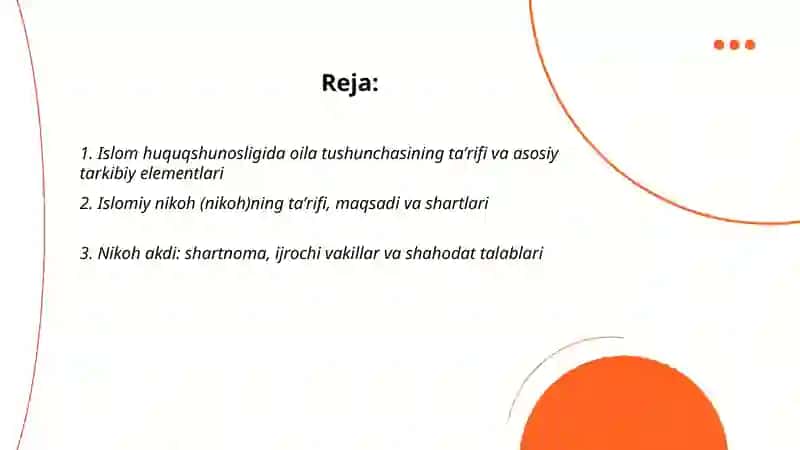 Islom huquqshunosligida oila nikoh taloq idda zihor tushunchalarini taʼriflash 2