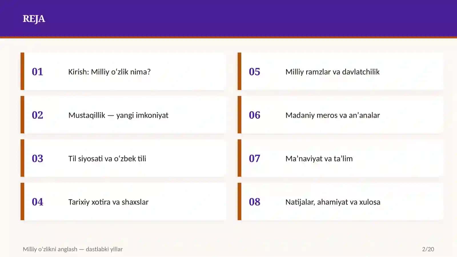 Mustaqillik va Milliy Oʻzlik 2