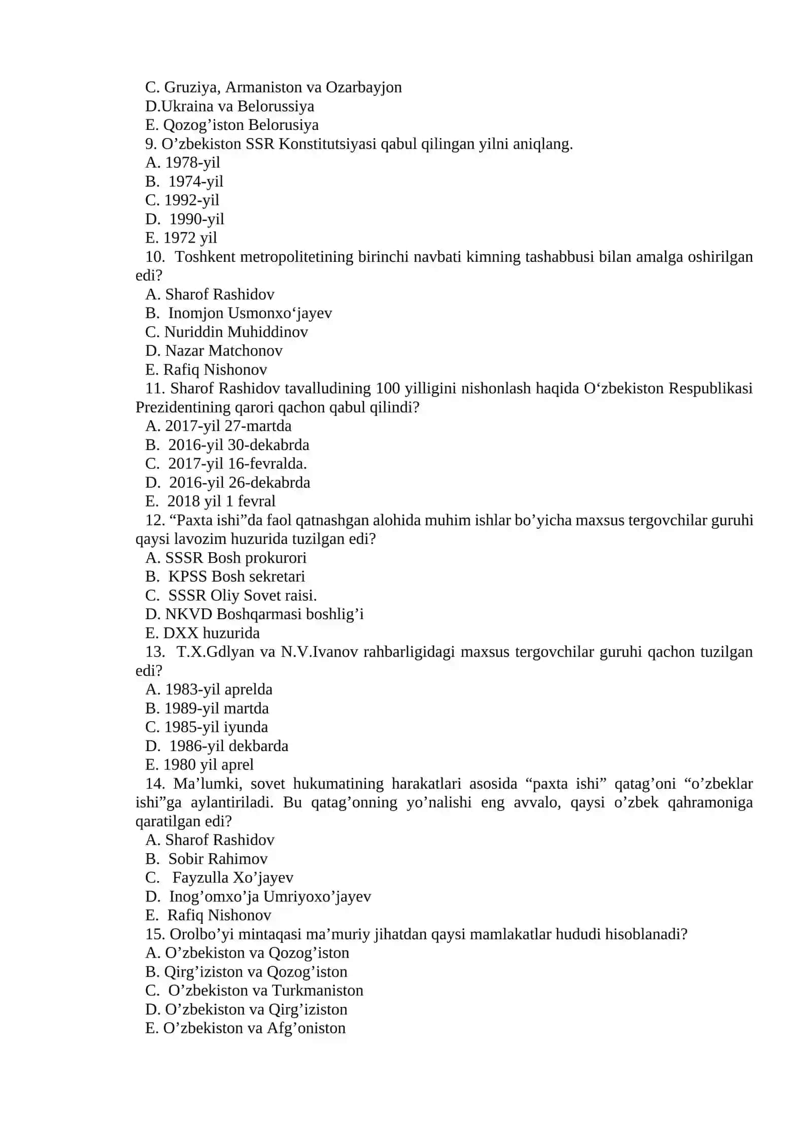 O’zbekiston Respublikasining Davlat Mustaqilligi asoslari 2