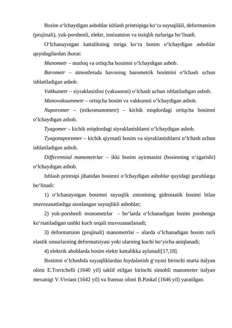 BOSIM O‘LCHASH ASBOBLARI 2