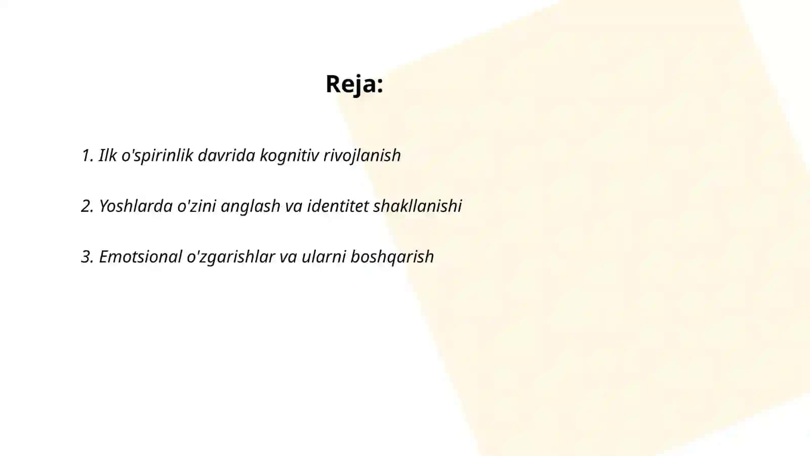 Ilk o'spirinlik va yoshlik davrida psixik rivojlanish xususiyatlari 2
