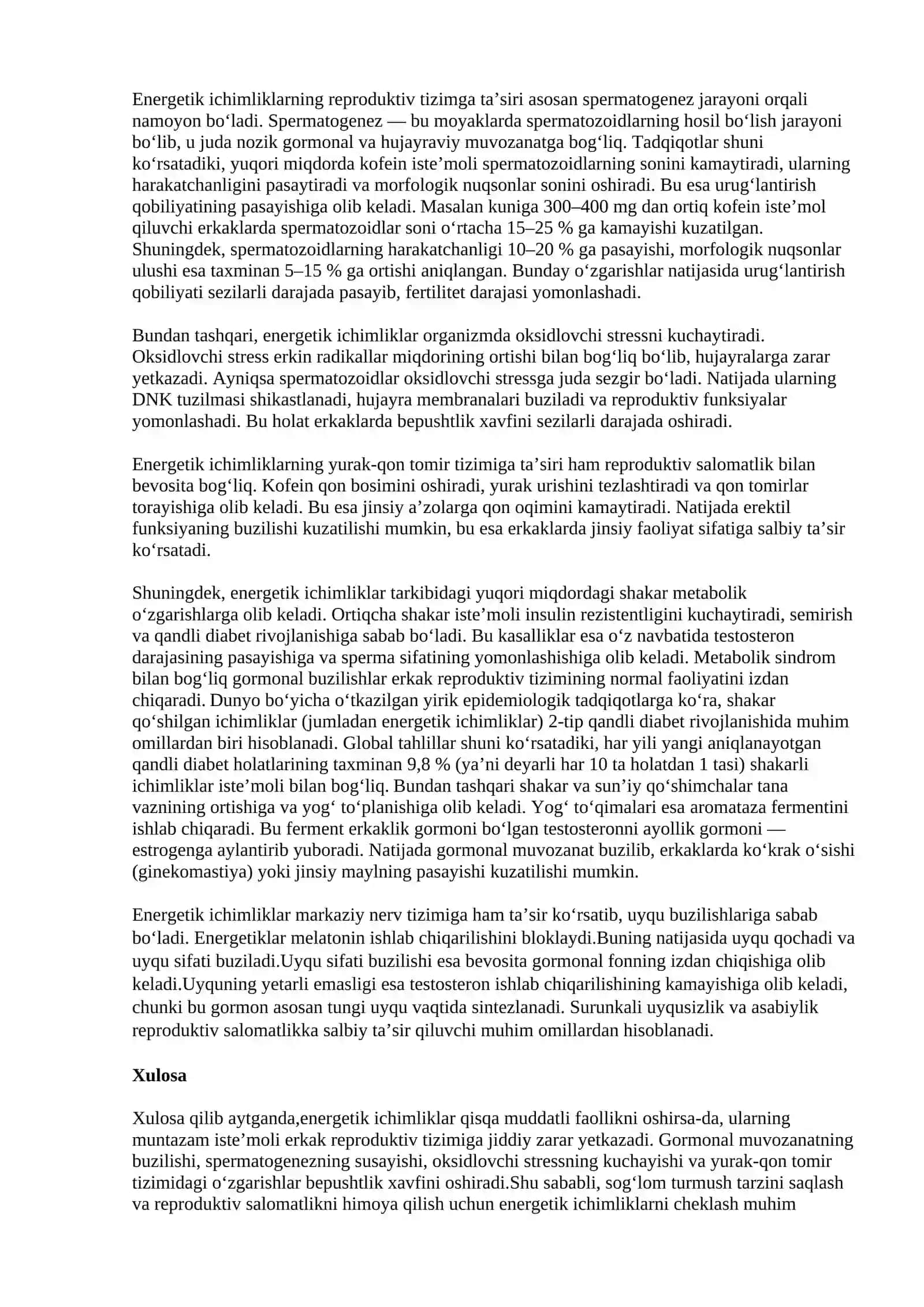 Energetik ichimliklarning erkak reproduktiv tizimiga ta’siri 2
