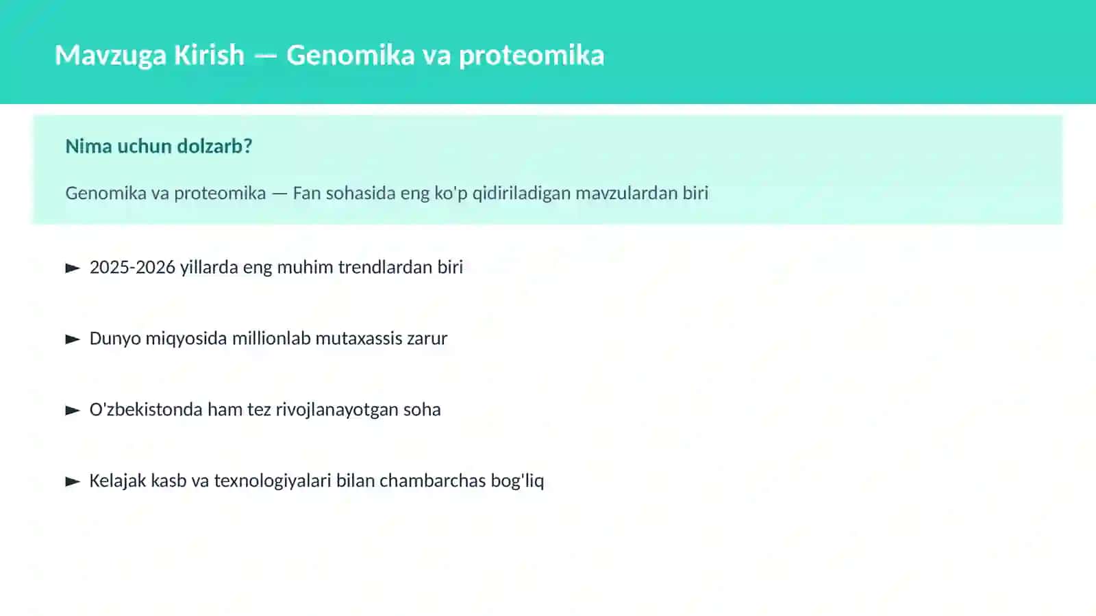 Genomika va proteomika 2