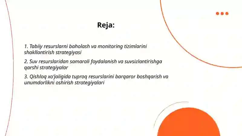 Tabiiy resurs salohiyatidan samarali foydalanish strategiyasi 2