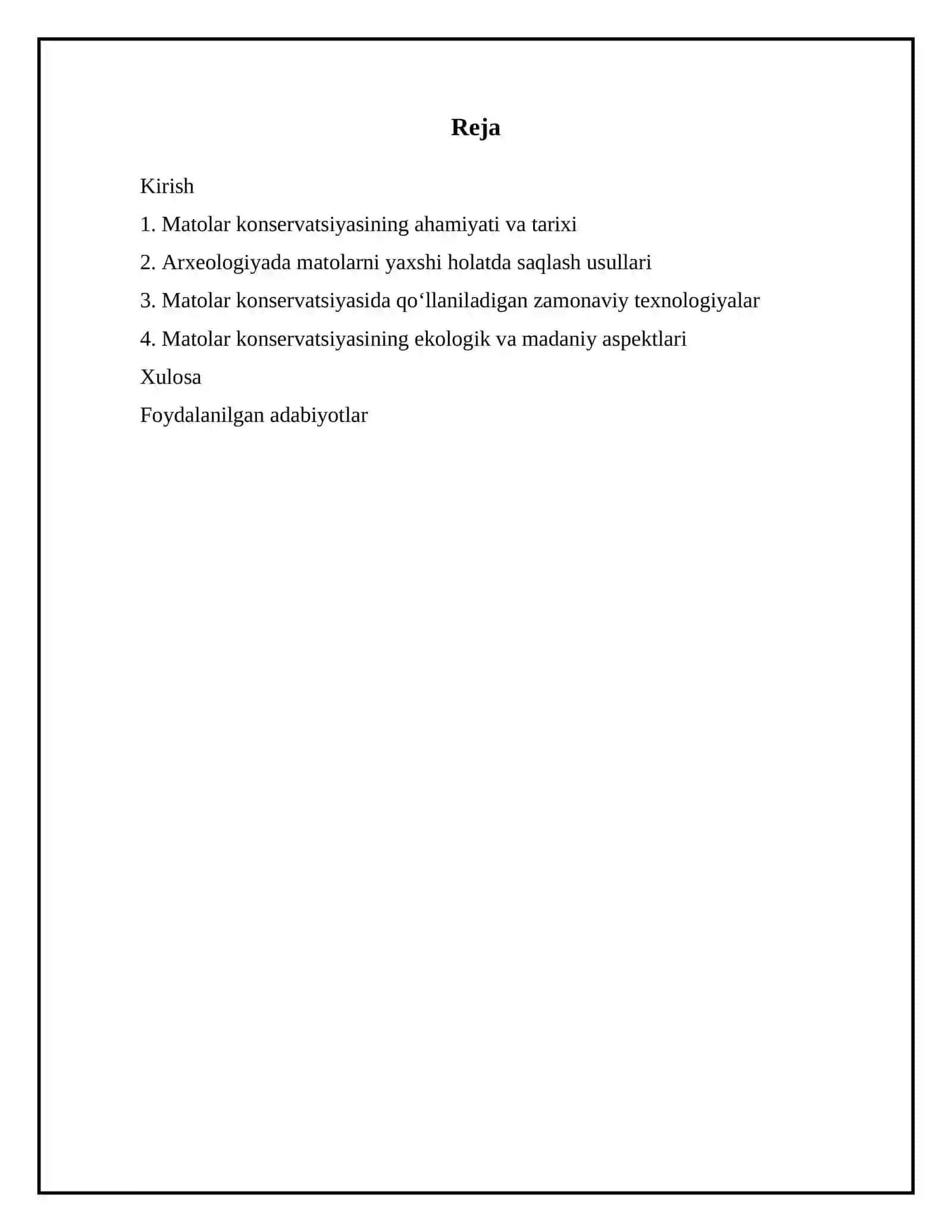 Matolar kansirvatsiyasi mavzusi 2
