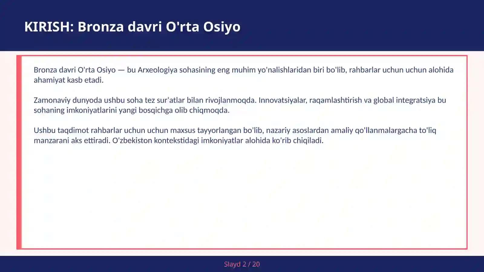 BRONZA DAVRI O'RTA OSIYO 2