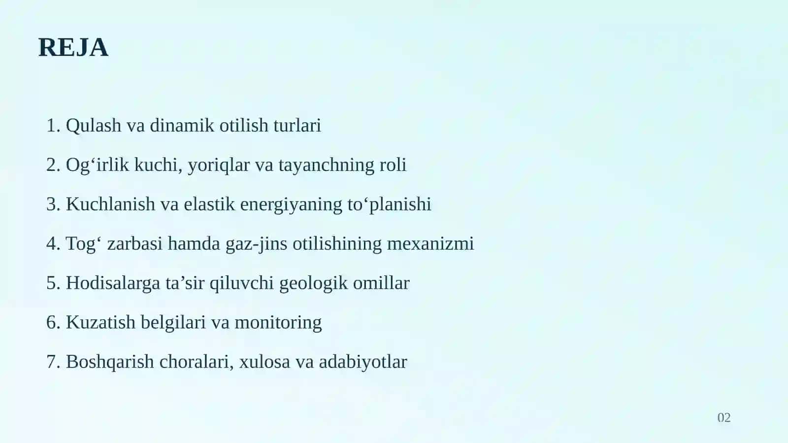 Tog‘ jinslarining qulashi va otilib chiqishi (vibor) hodisalari 2