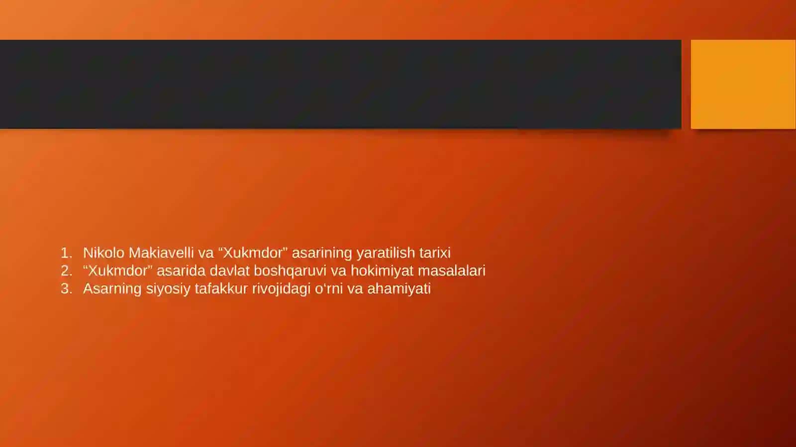 Makiavellining Xukmdor  asari 2