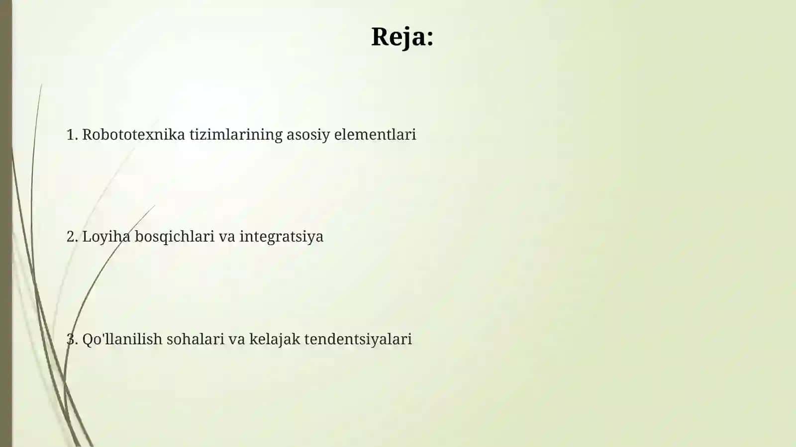 Robototexnika tizimlari loyhalash 2