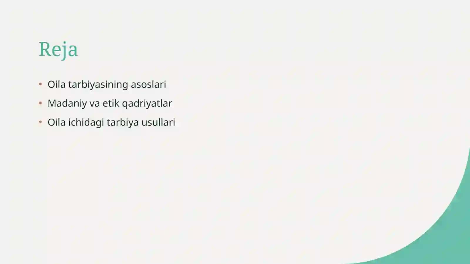 Oilada tarbiya asoslari 2
