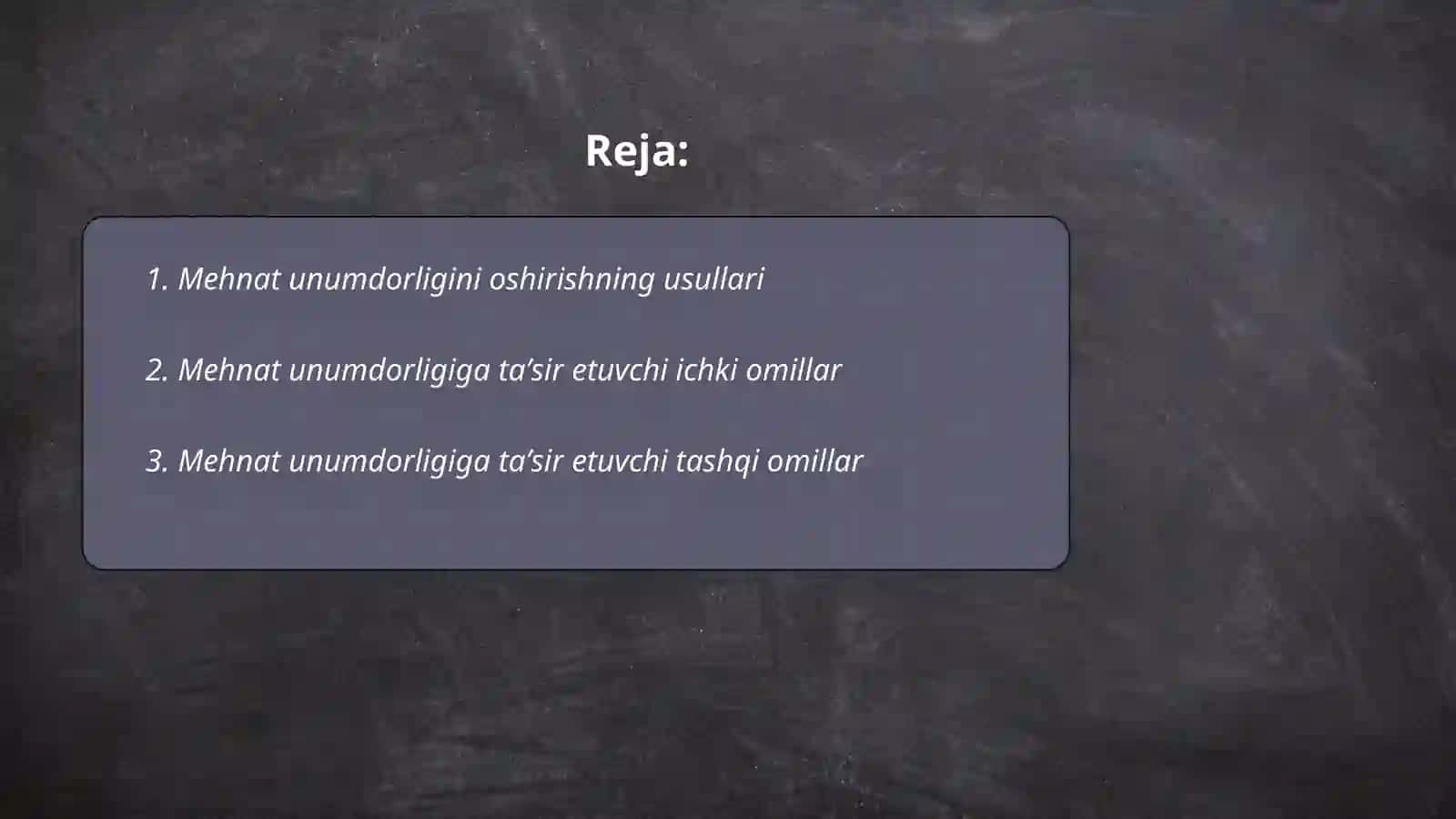 Mehnat unumdorligi va unga taʼsir etuvchi omillarni taxlili 2