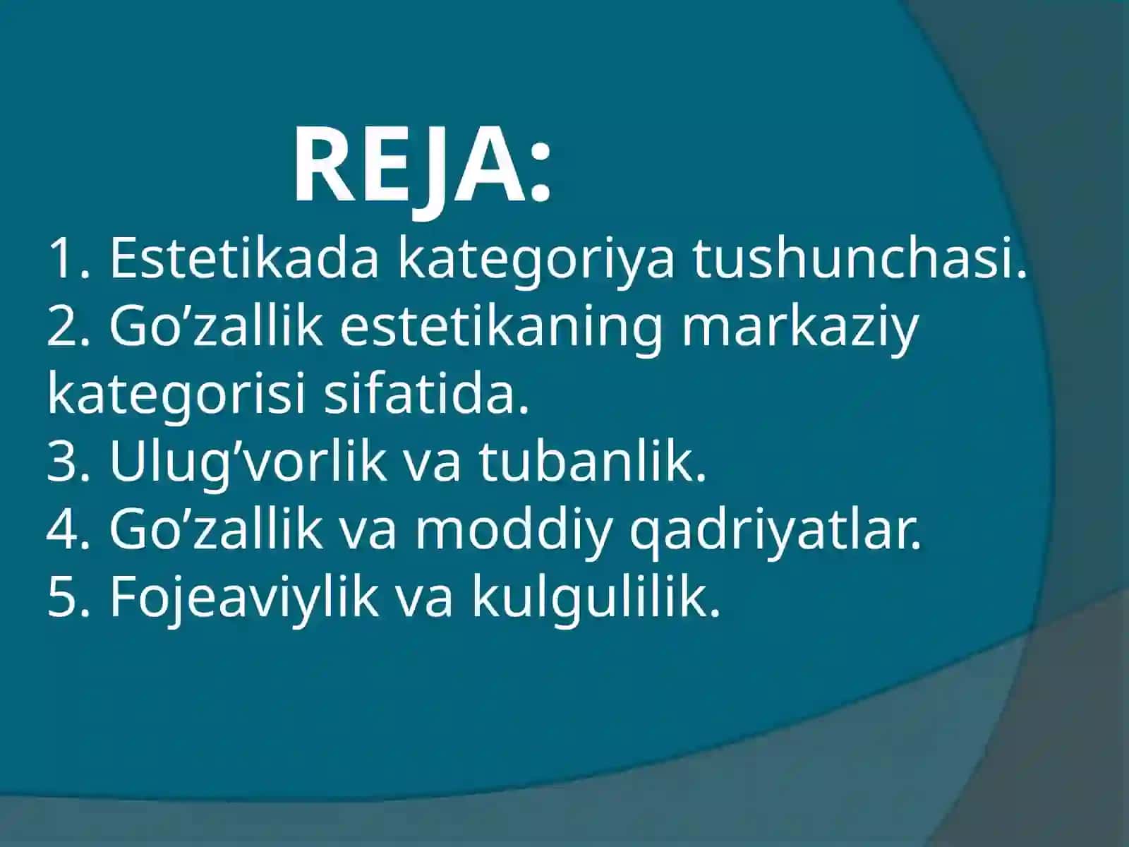 Estetikaning asosiy kategoriyalari 2