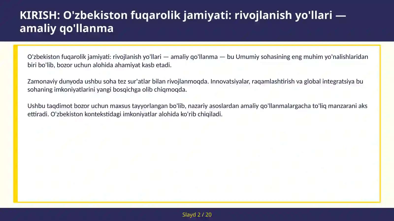 O'zbekiston fuqarolik jamiyati: rivojlanish yo'llari — amaliy qo'llanma 2