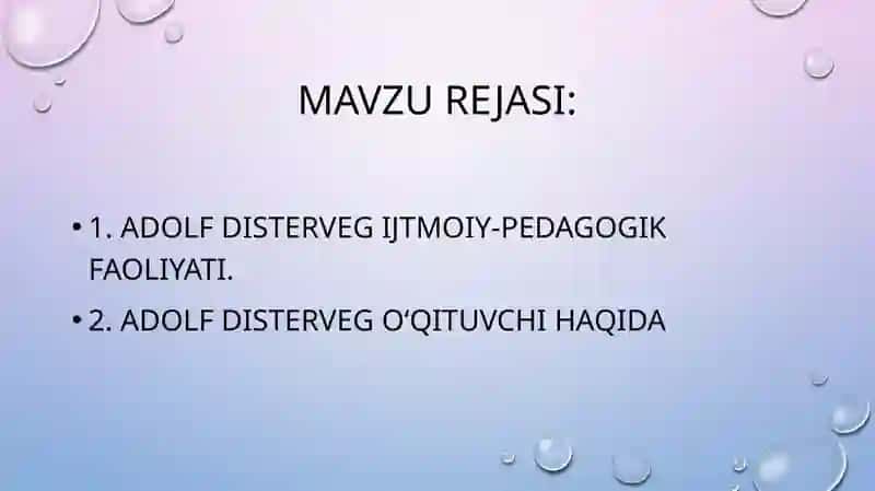 Adolf Distervegning ijtimoiy-pedagogik faoliyati 2