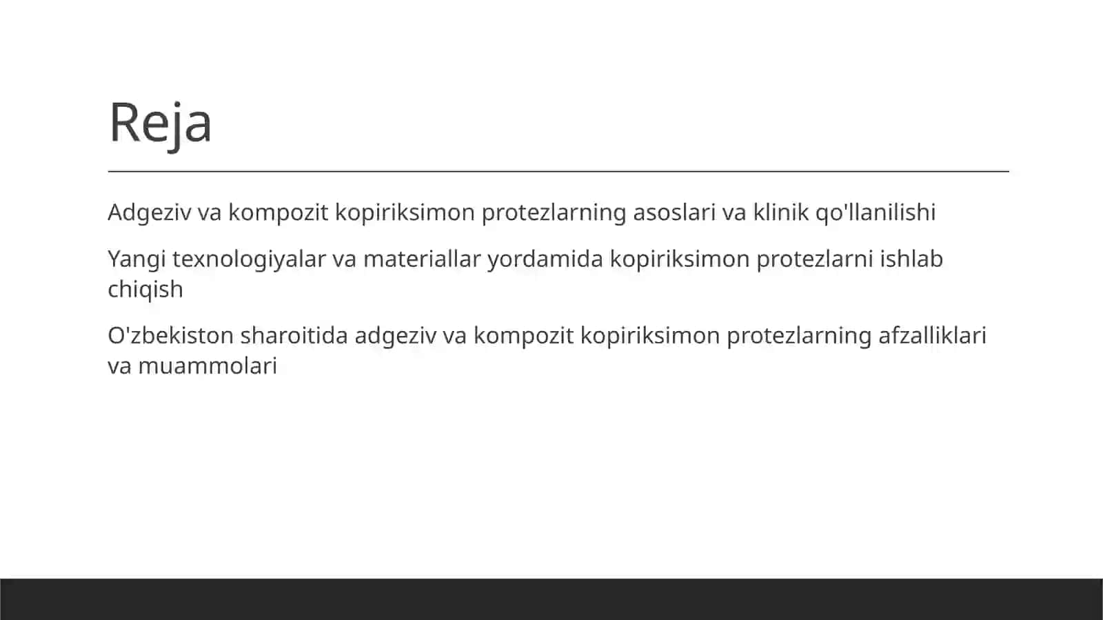 Adgeziv va kompozit kopiriksimon protezlarning asoslari va klinik qo'llanilishi 2