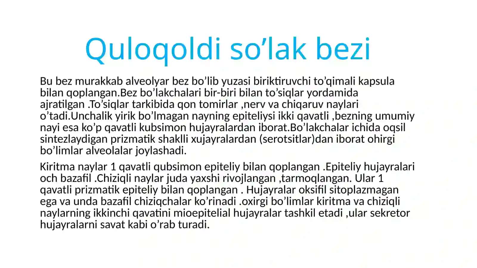 Hazm azolari gistologiyasi.Tishlarvaso’lakbezlari 2