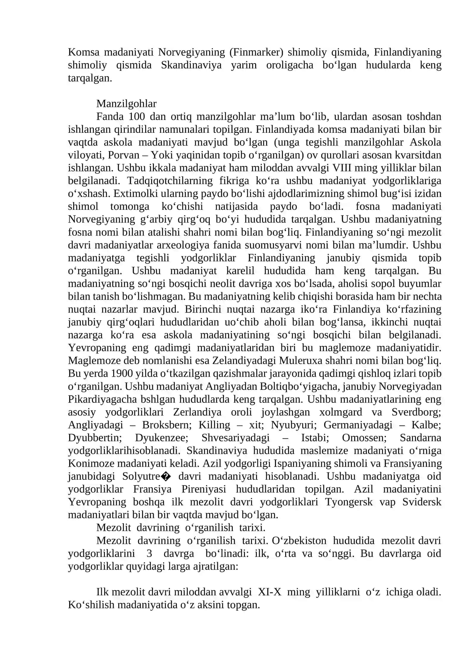 Mezolit davrida yevropa arxeologiyasi 2