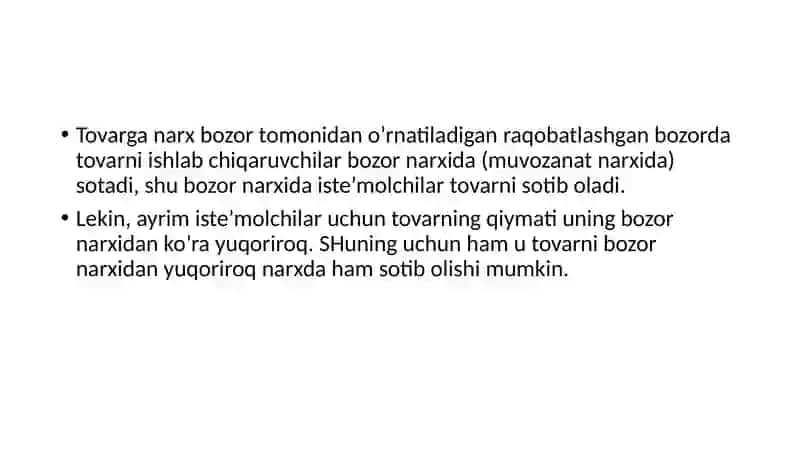 NARXLARNI MUVOFIQLASHTIRISH VA MONOPOLIYAGA QARSHI QONUN 2