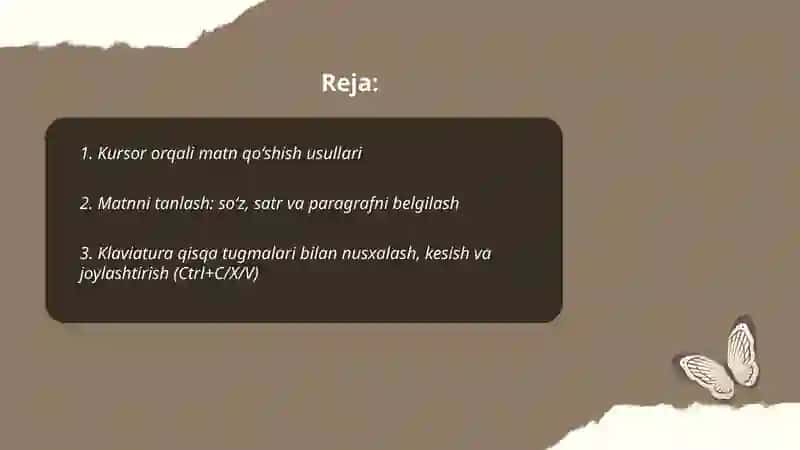 Kursor orqali matn qoʻshish usullari 2