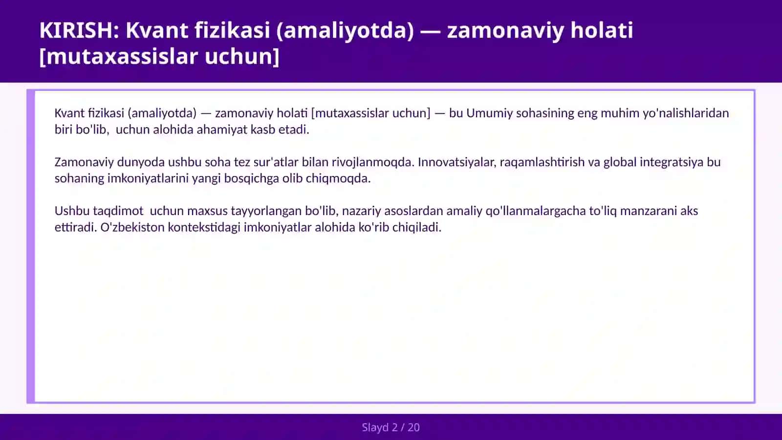 Kvant fizikasi (amaliyotda) — zamonaviy holati [mutaxassislar uchun] 2