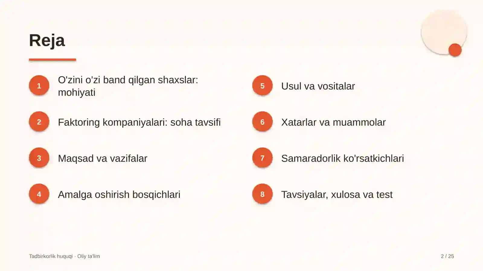 faktoring kompaniyalarida o'zini o'zi band qilgan shaxslar faoliyati 7487 2