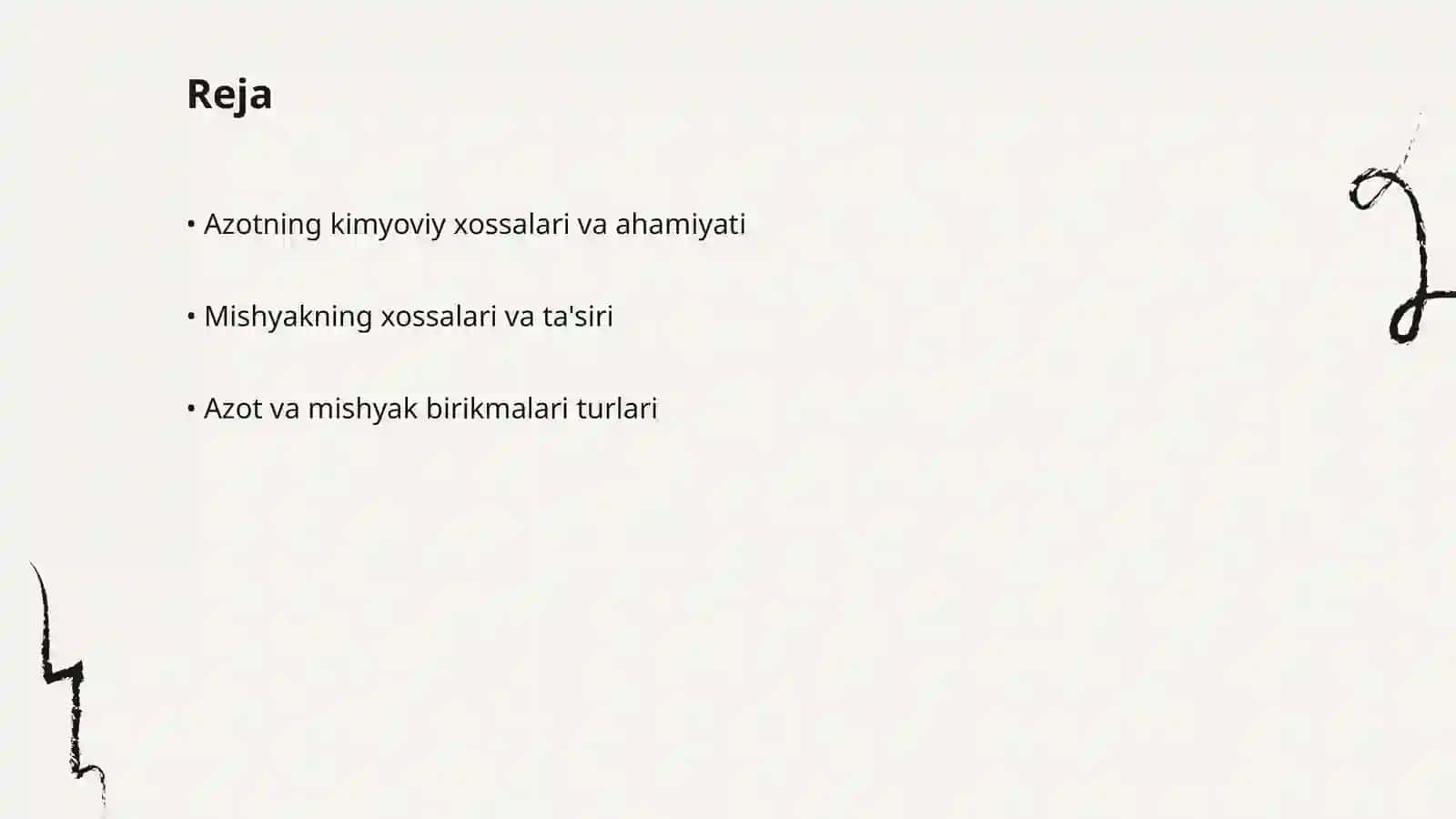 Azot va Mishyakning Kimyoviy Xossalari 2