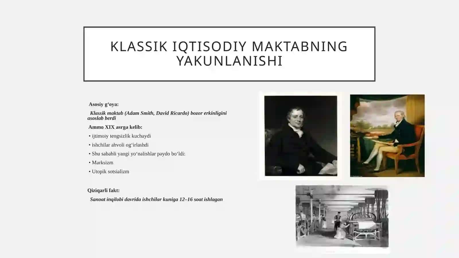 Klassik iqtisodiy maktabning yakunlanishi 2