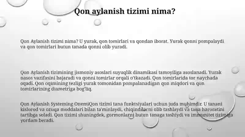 Qon Aylanish Sistemasining Fizik Asoslari 2
