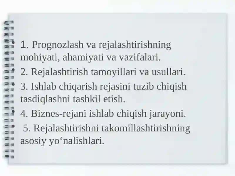 Sanoat ishlab chiqarishini prognozlash va rejalashtirish 2