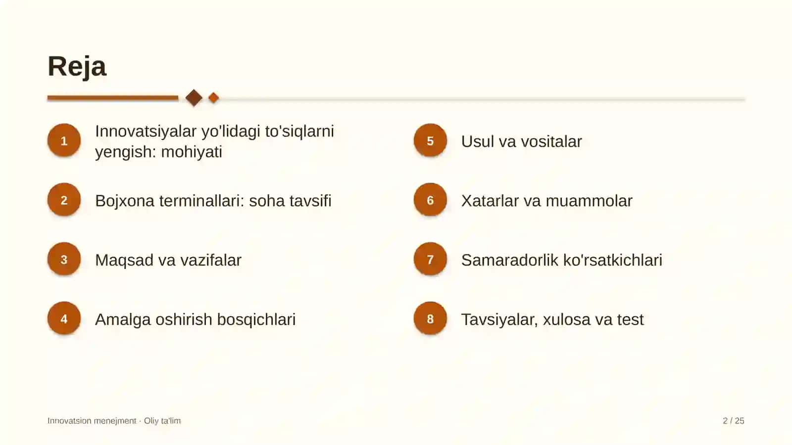 Bojxona terminallarida innovatsiyalar yo'lidagi to'siqlarni bartaraf etish 2