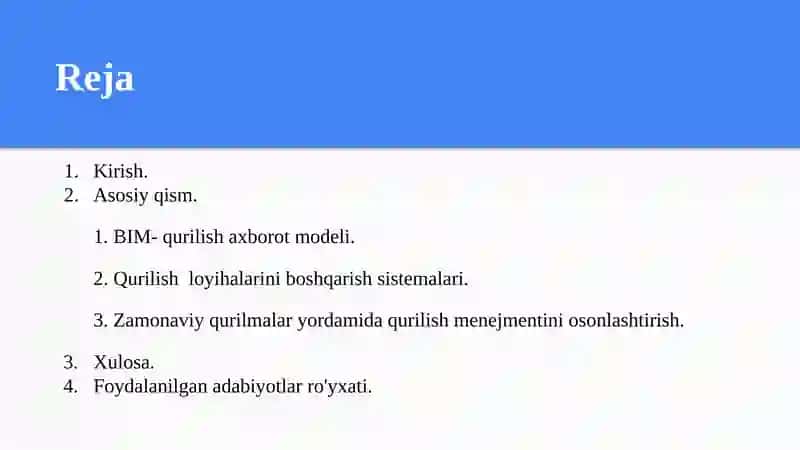 Qurilishda menejment 2