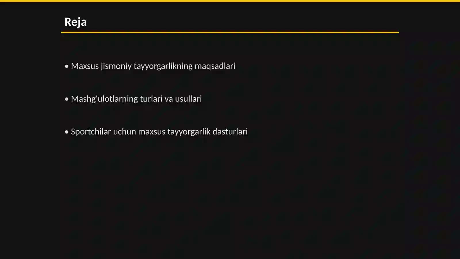 Maxsus jismoniy tayyorgarlik mashg'uloti 2