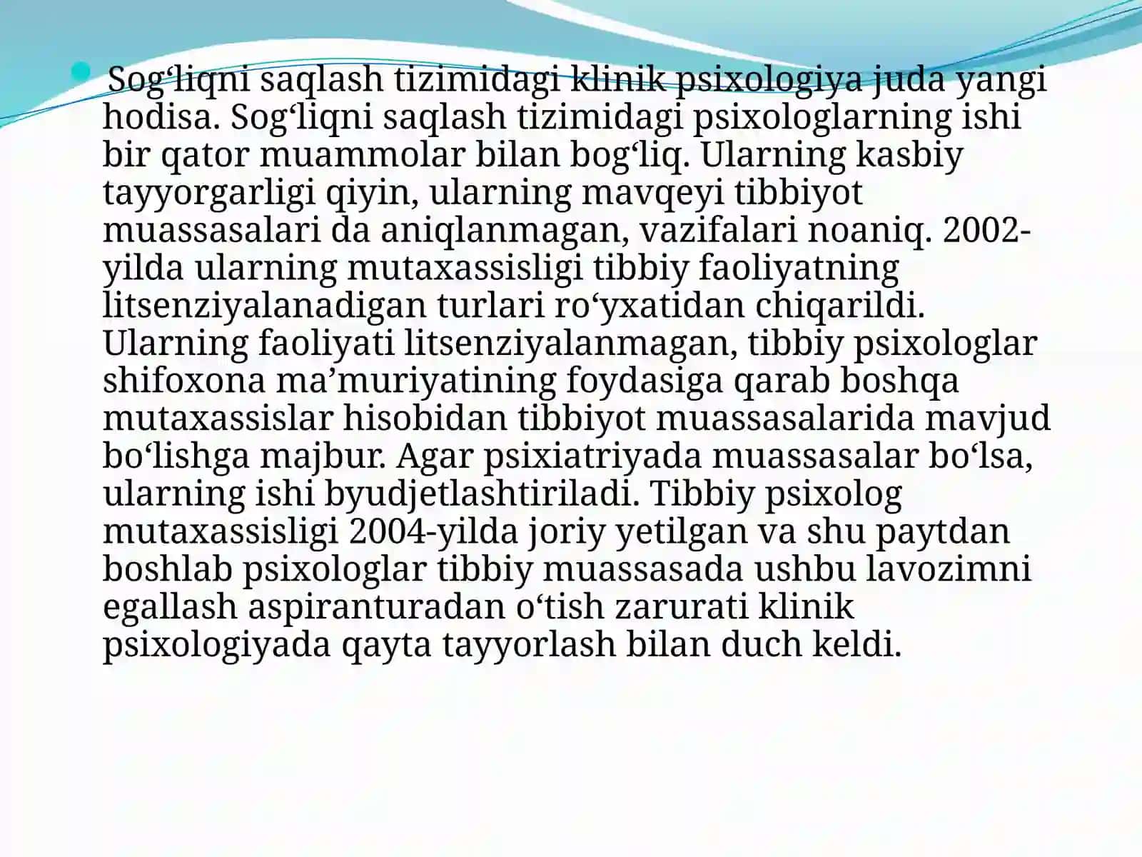 Klinik psixologiyaning dolzarb muammolari 2