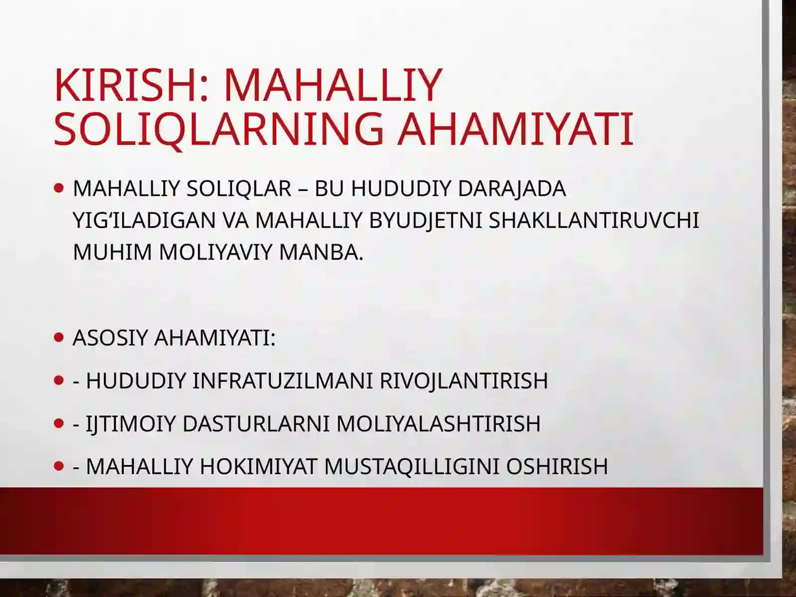 Moliyaasoslari Mahalliy soliqtushumlarini oshirish bo‘yicha takliflar 2