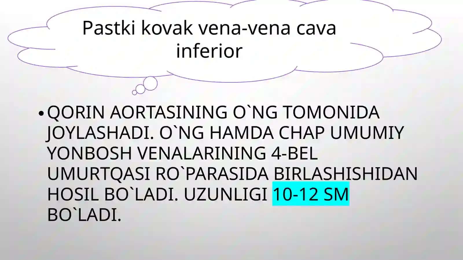 Pastki kovak Vena. Venalar orasidagi anastomozlar 2