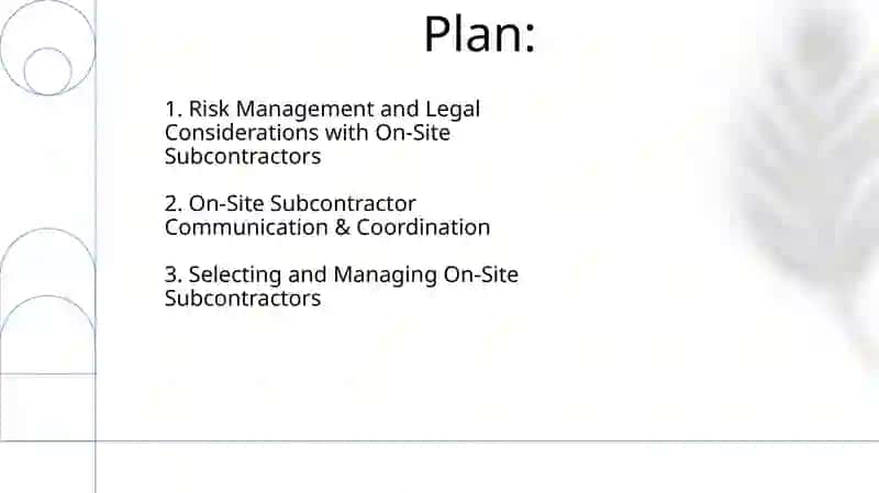 On site subcontractors 2