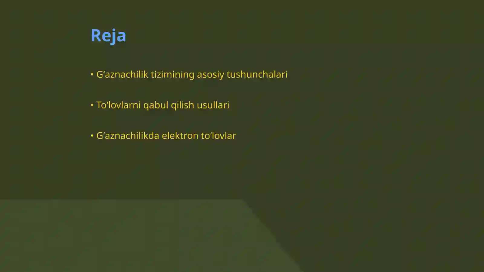 Gʻaznachilikda toʻlovlarni qabul qilish 2