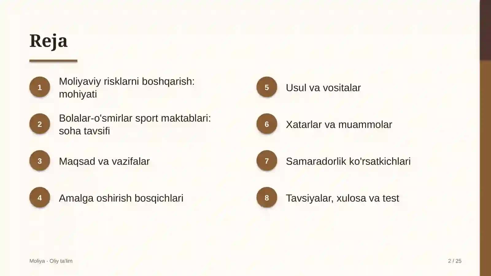 Moliya · Oliy ta'lim 2