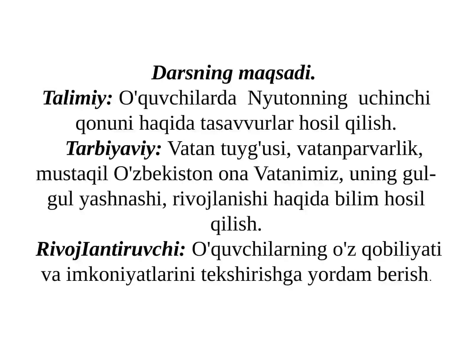 Nyutonning uchinchi qonuni 2