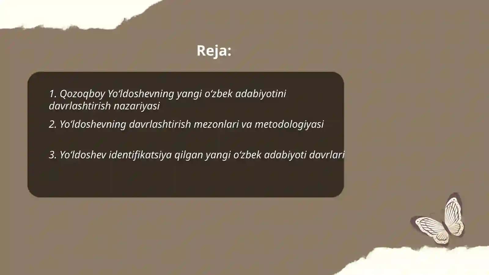 Yoʻldoshevning yangi oʻzbek adabiyotini davrlashtirish nazariyasi 2