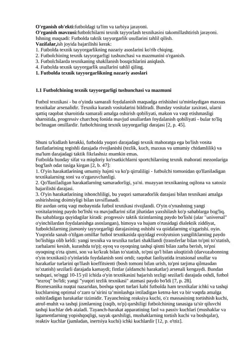 Futbolda texnik usullariga urgatishda uziga xosligi 2
