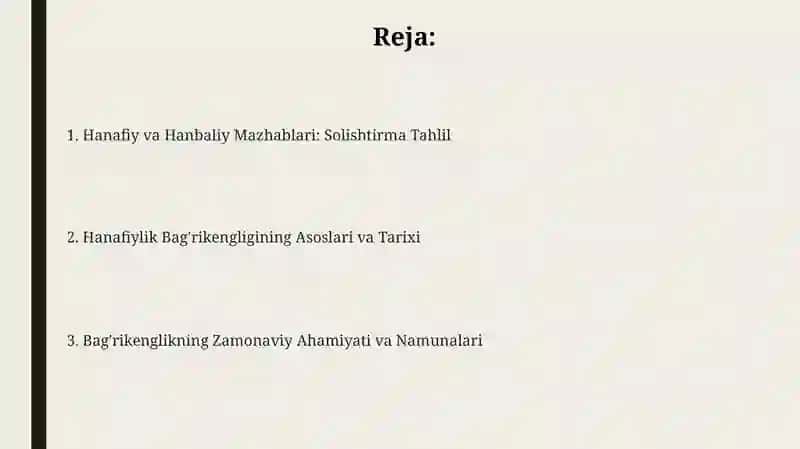 Hanafiy va Hanbaliy Mazhablari: Solishtirma Tahlil 2