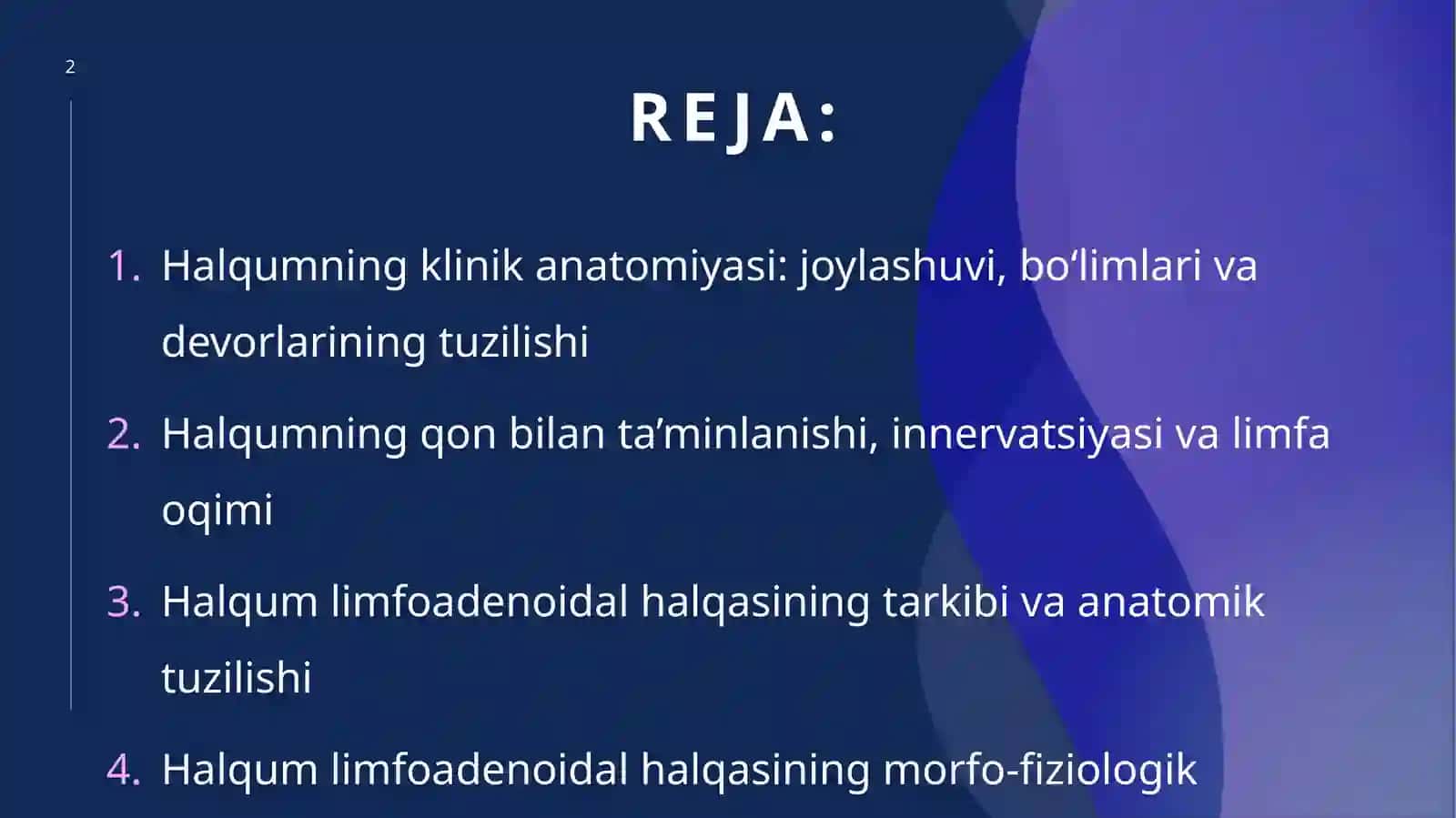 Halqumning klinik anatomiyasi. Halqum limfoadenoidal halqasining morfo-fiziologik xususiyatlari 2