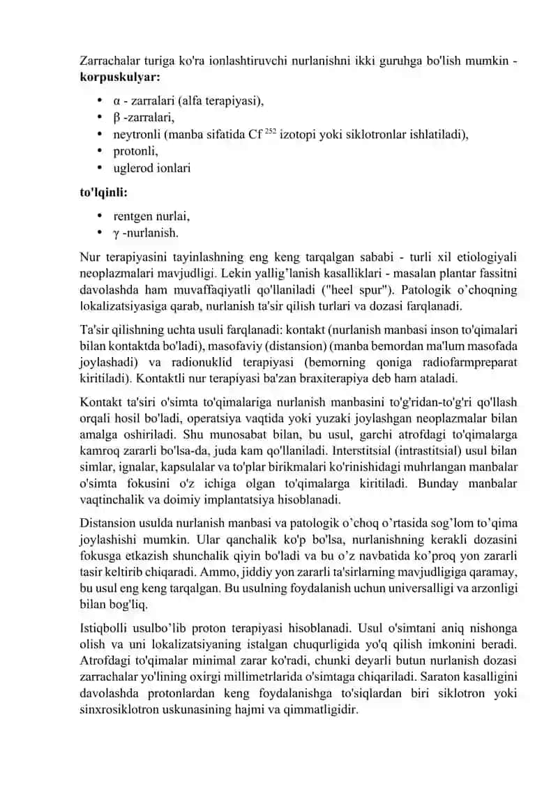 Nur terapiyasi (radioterapiya) 2