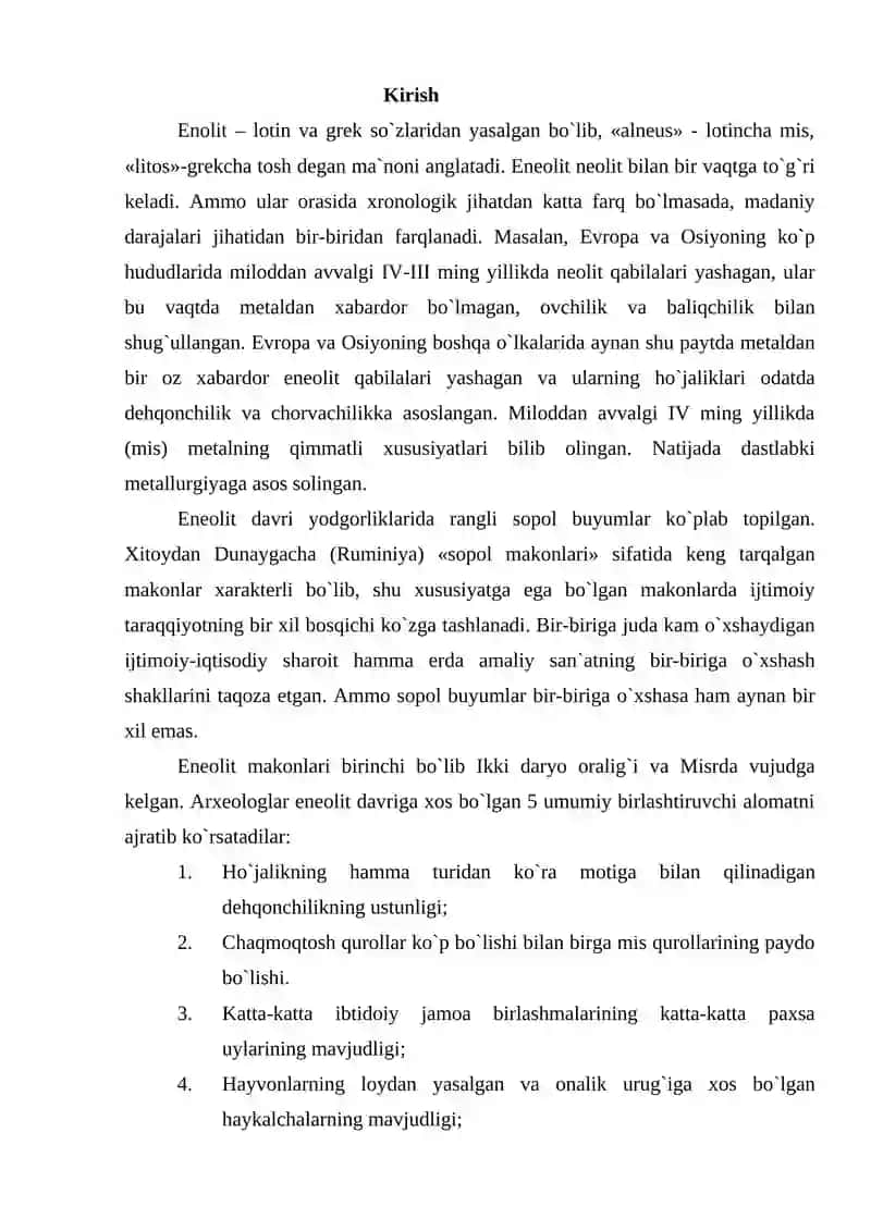Eneolit davri arxeologiyasi 2