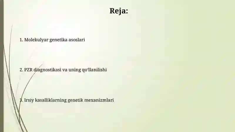 PZR-tashxis. Molekulyar genetika asoslari va irsiy kasalliklai 2